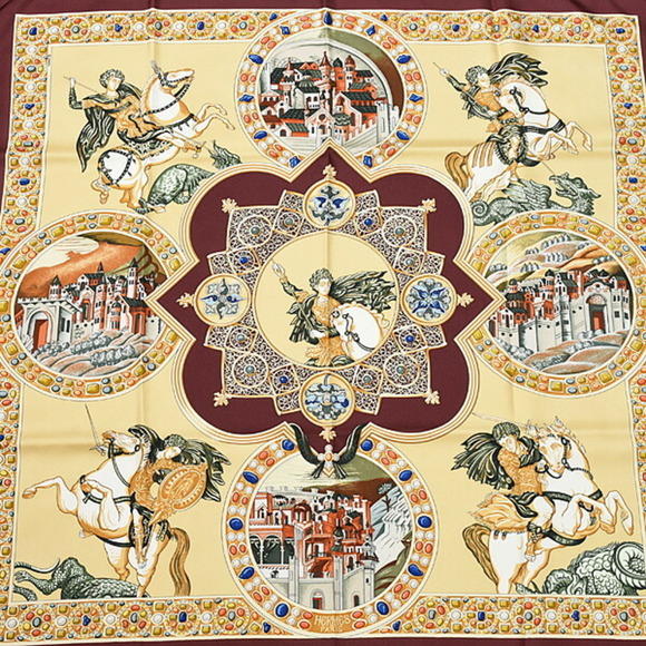 Hermes Hermès Women's Carré 90 Scarf Le Triomphe du Paladin Victory of the ...